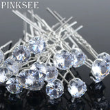 20PCS Round Crystal Rhinestone Hair Pins Wedding Bridal Accessories Hair Clip