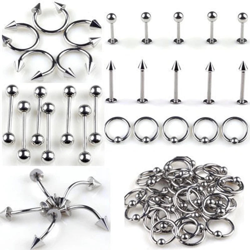 PINKSEE Steel Tragus Bar Barbell Ring Body Jewelry Piercing