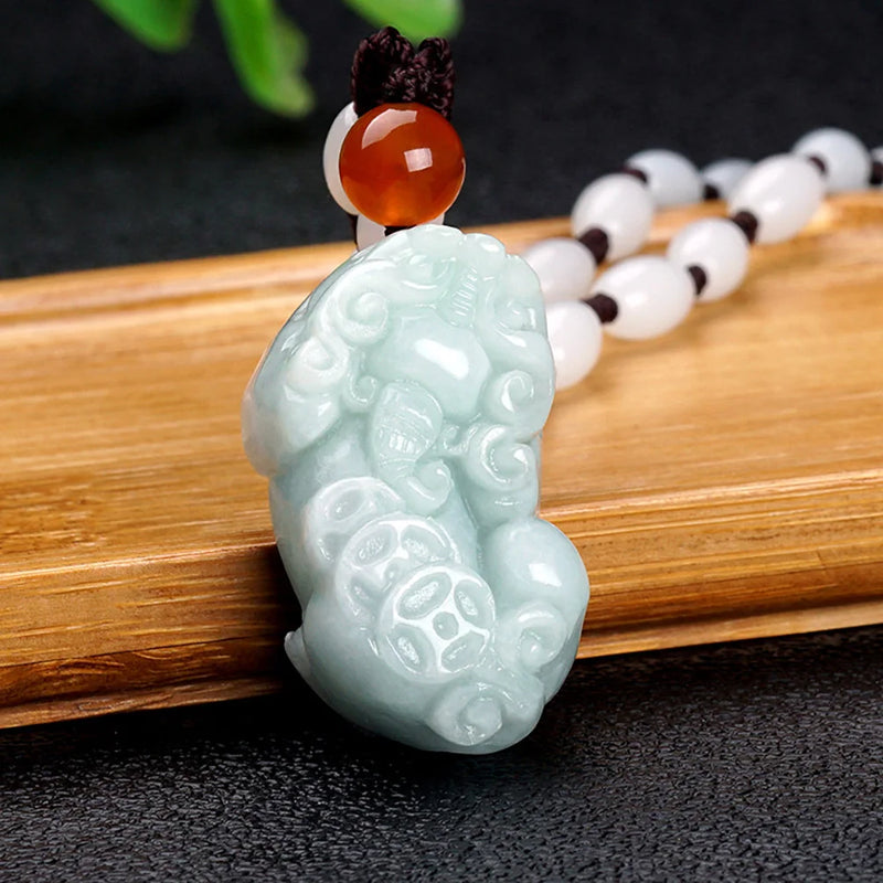 PIYAO Jade Pendant Myanmar Jadeite Pendant Jewelry Lucky Amulet
