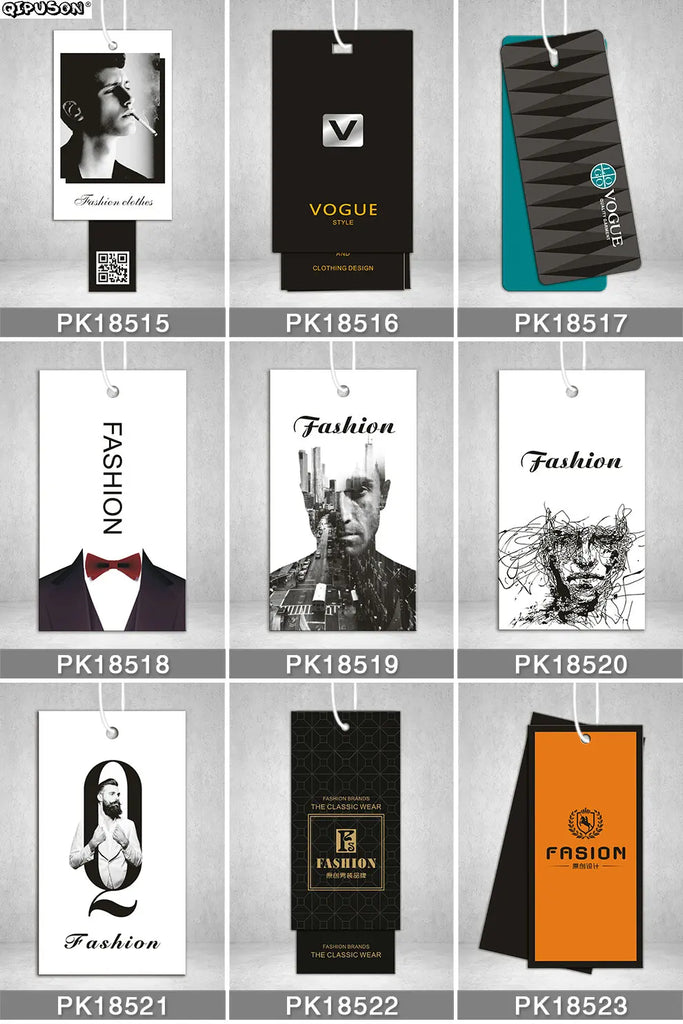 Personized Clothing Paper Swing Tag with Glue Needle String