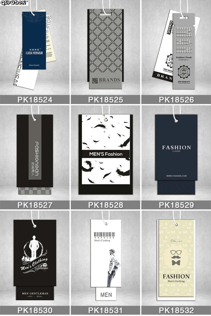 Personized Clothing Paper Swing Tag with Glue Needle String
