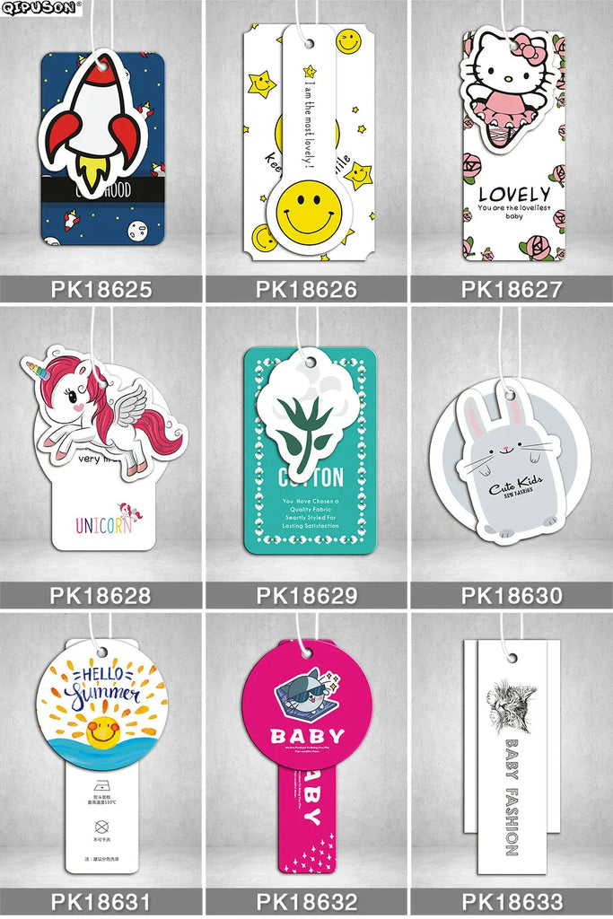 Personalized Clothing Paper Swing Tag with Glue Needle String