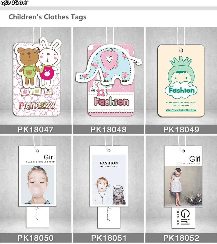Personalized Clothing Paper Swing Tag with Glue Needle String
