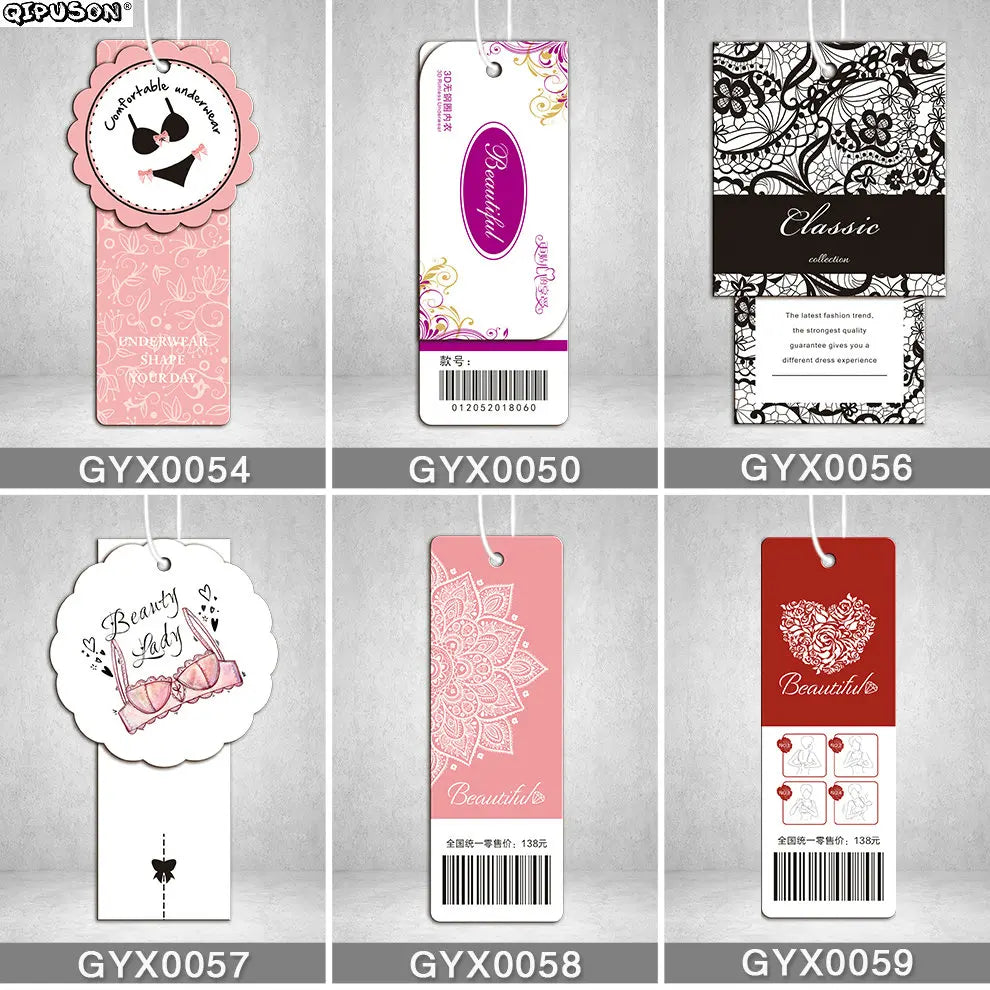 Personalized Clothing Paper Swing Tag with Glue Needle String