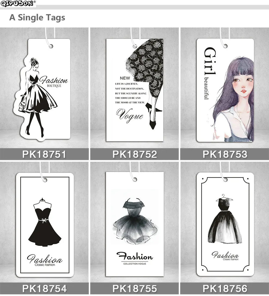 Personalized Clothing Paper Swing Tags with Glue Needle String