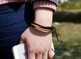 Braided Leather Cord Men Bracelet