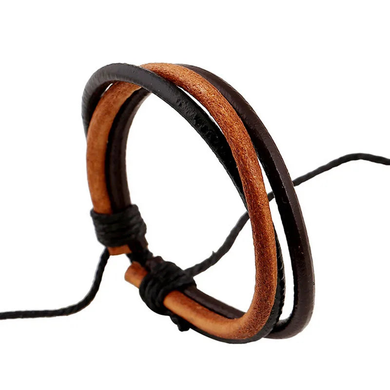 Braided Leather Cord Men Bracelet