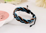PK0418 Colorful Diy Braided Leather Bracelet Teen Boys Girls Gift