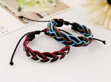 PK0418 Colorful Diy Braided Leather Bracelet Teen Boys Girls Gift