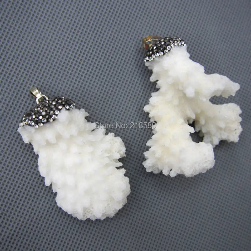 Coral Cluster Charm Pendant Raw Stone