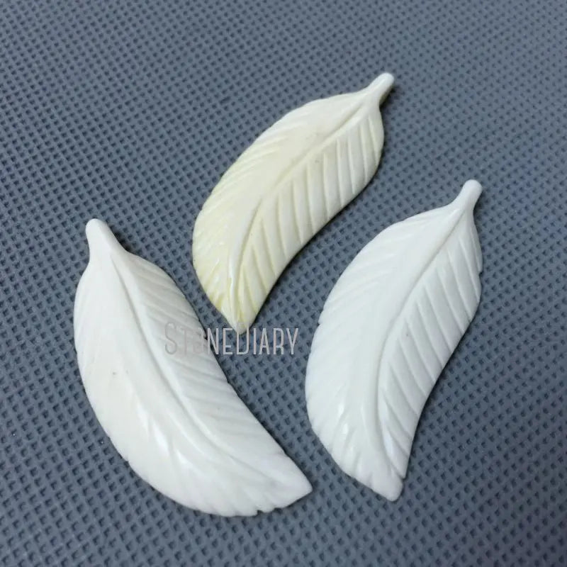 Natural Ox Bull Bone Leaf Charms Pendant for Jewelry Making
