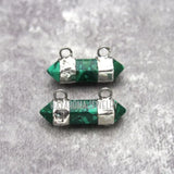Synthetic Turquoise Stone Pendant Hexagon Faceted