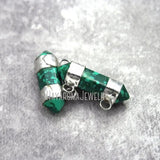 Synthetic Turquoise Stone Pendant Hexagon Faceted