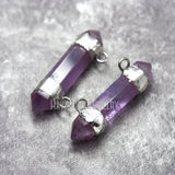 Purple Amethyst Crystal Pendant Double Terminated Point Hexagon Faceted