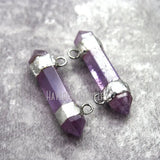 Purple Amethyst Crystal Pendant Double Terminated Point Hexagon Faceted