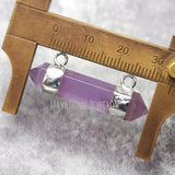 Purple Amethyst Crystal Pendant Double Terminated Point Hexagon Faceted