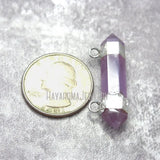 Purple Amethyst Crystal Pendant Double Terminated Point Hexagon Faceted