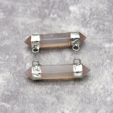 Gray Agate Soldered Hexagon Pendant