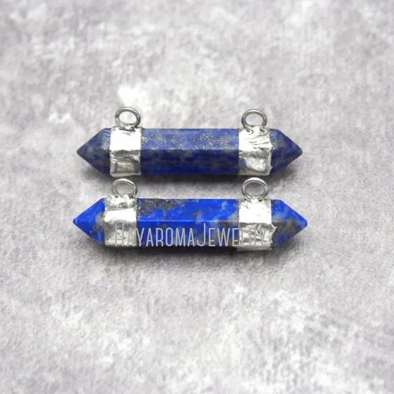 Faceted Lapis Lazuli Double Point Pendant