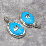 Allah Copper Pendant Oval Shape Howlite Stone