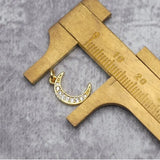 Crescent Moon Pendant CZ Rhinestone Copper Jewelry