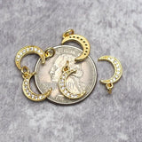 Crescent Moon Pendant CZ Rhinestone Copper Jewelry