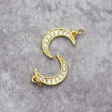 Crescent Moon Pendant CZ Rhinestone Copper Jewelry