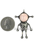 Antique Rose Jewelry Quartz Crystal Solder Pendant