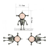 Antique Rose Jewelry Quartz Crystal Solder Pendant