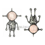 Antique Rose Jewelry Quartz Crystal Solder Pendant