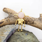 Rose Quartz Spaceman Pendant Plated Crystal Soldered