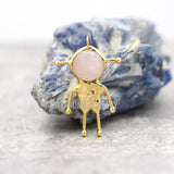 Rose Quartz Spaceman Pendant Plated Crystal Soldered