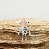 Silver Plated Crystal Pendant Rose Quartz Spaceman