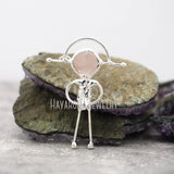 Rose Quartz Spaceman Pendant Silver Plated Soldered Jewelry