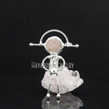 Rose Quartz Spaceman Pendant Silver Plated Soldered Jewelry