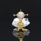Rose Quartz Crystal Spaceman Pendant Plated Jewelry