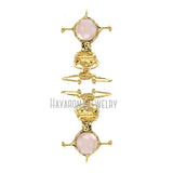 Rose Quartz Crystal Spaceman Pendant Plated Jewelry