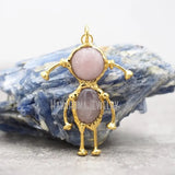 Rose Quartz Crystal Spaceman Pendant