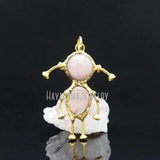 Rose Quartz Crystal Spaceman Pendant