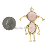 Rose Quartz Crystal Spaceman Pendant
