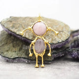 Rose Quartz Crystal Spaceman Pendant