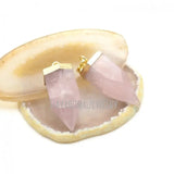 Rose Quartz Crystal Pendant Hexagonal Prisms Point Pendant