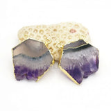 Amethyst Cluster Pendant Hexagon Plated Druzy Crystal Pendant
