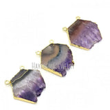 Amethyst Cluster Pendant Hexagon Plated Druzy Crystal Pendant