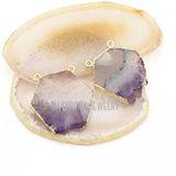 Amethyst Cluster Pendant Hexagon Plated Druzy Crystal Pendant