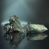 Antique Silver Crystal Point Pendant