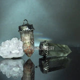 Antique Silver Crystal Point Pendant