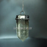 Antique Silver Crystal Point Pendant