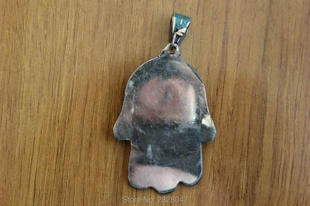 Vintage Tibetan Buddha Hand Pendant Necklace Nepal Jewelry