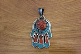 Vintage Tibetan Buddha Hand Pendant Necklace Nepal Jewelry